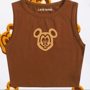 Mickey Mouse waffle crop top